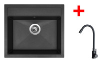 Sinks SOLO 560 Granblack + ELASTA černá matná 